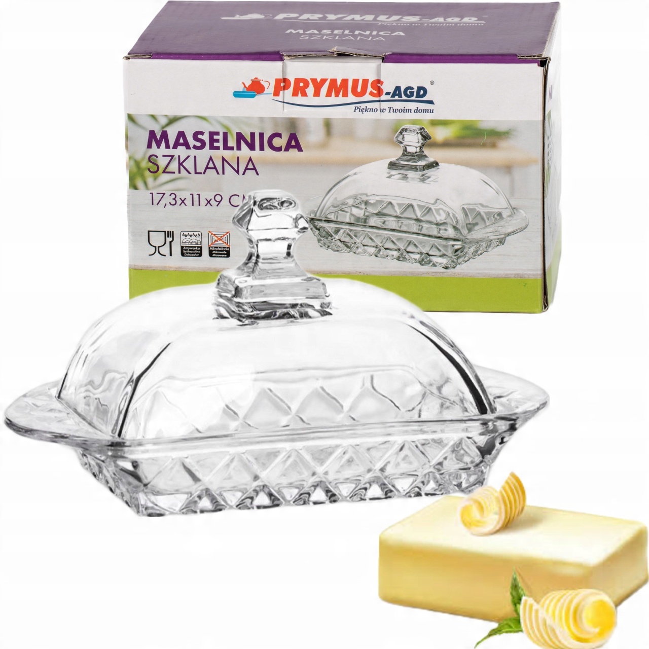 

Maselnica Szklana Pojemnik Na Masło Z Pokrywką