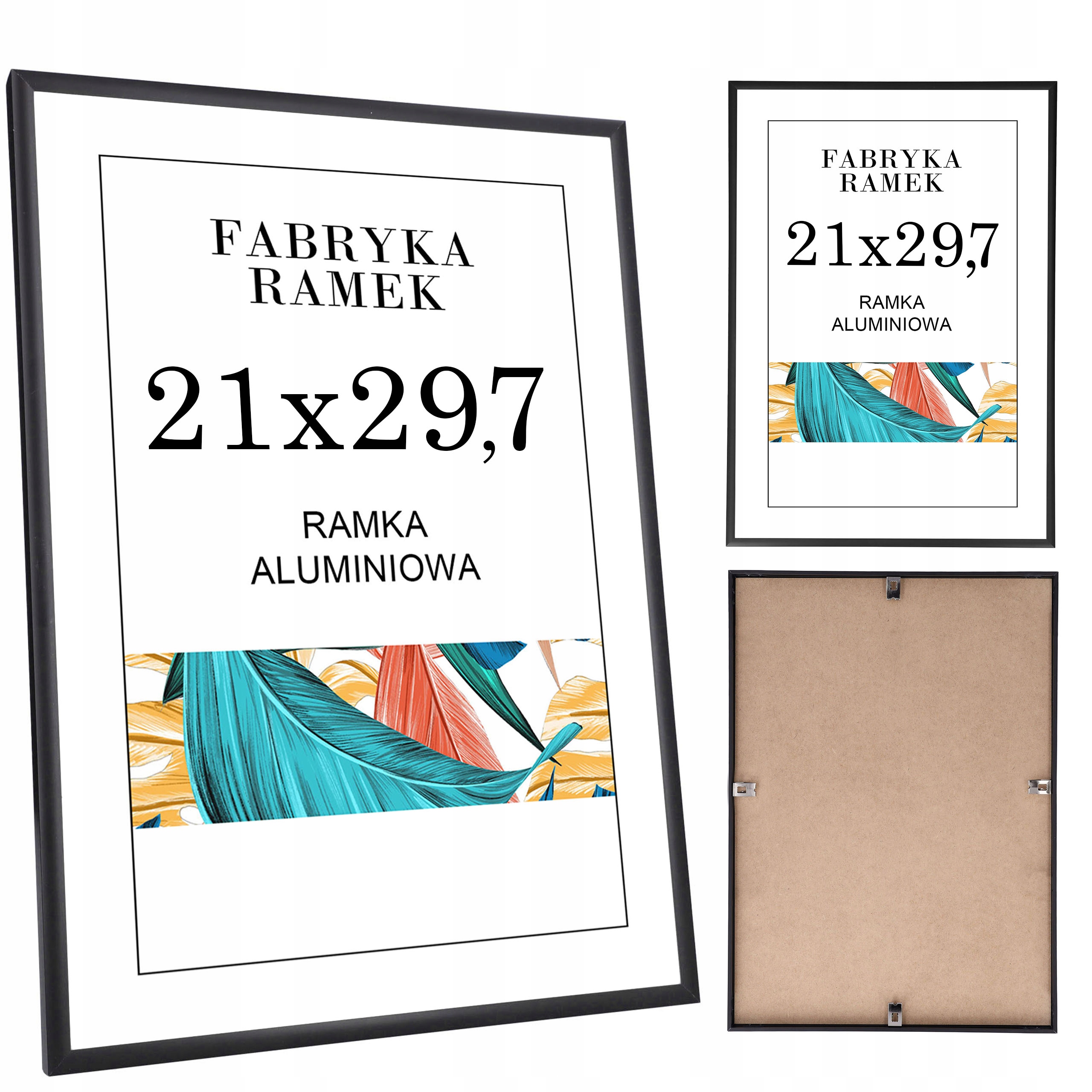 

Ramka A4 21x30 ramki na zdjęcia aluminiowa czarna