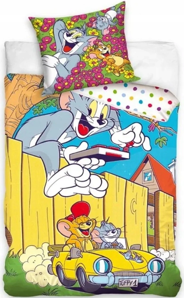 Pościel 140X200 tom & jerry Bawełna Dziecięca bawełniana kot i mysz