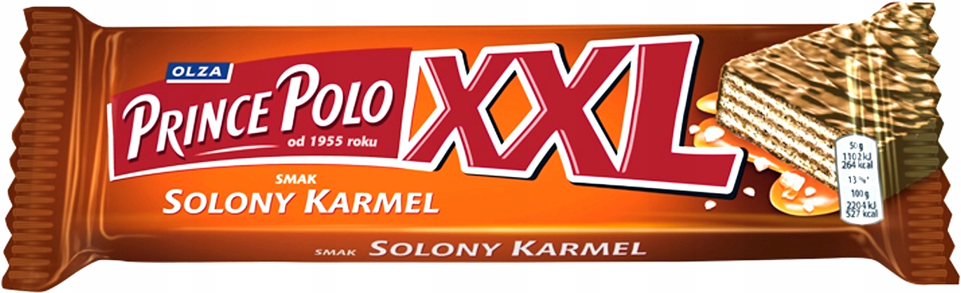 Levně Vaflové tyčinky Prince Polo XXL s příchutí slaného karamelu 50 g x 28 kusů
