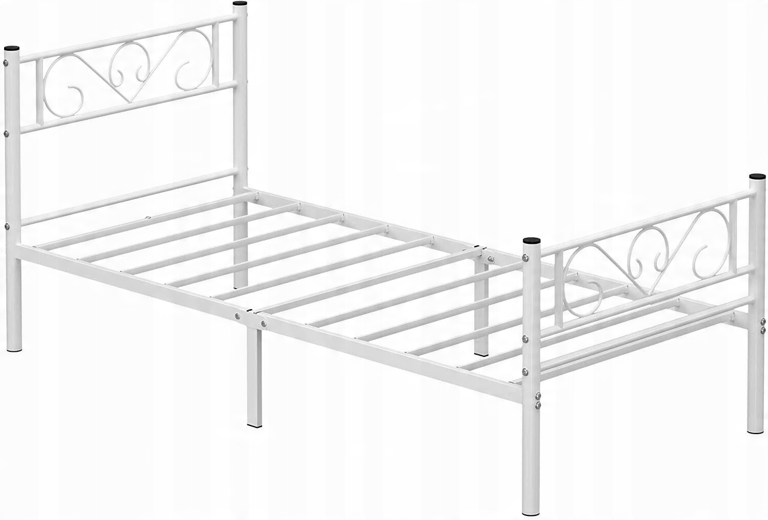 

Łóżko metalowe białe 90x190 cm do sypialni