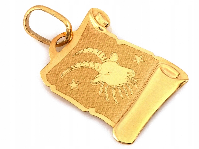 Přívěsek 585 Zlatý Kozoroh znamení zvěrokruhu Papirus vzor 0.75g