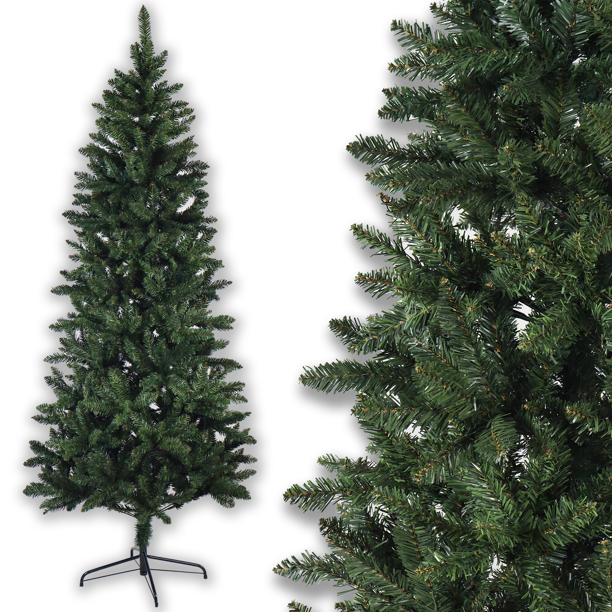 Umělý Vánoční Stromeček Smrk 220 CM Krásný, Hustý, Se Stojanem, Zelený Jako Živý