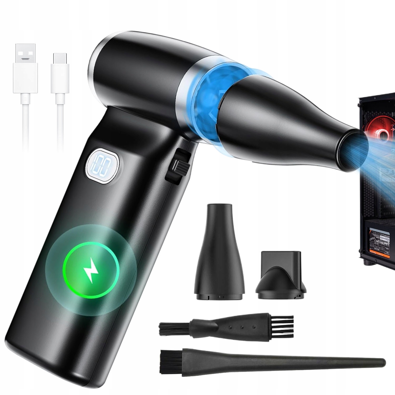 Elektrická Fúkačka Na Prach Sušička Vlasů 100 Úrovní 110000 ot/min