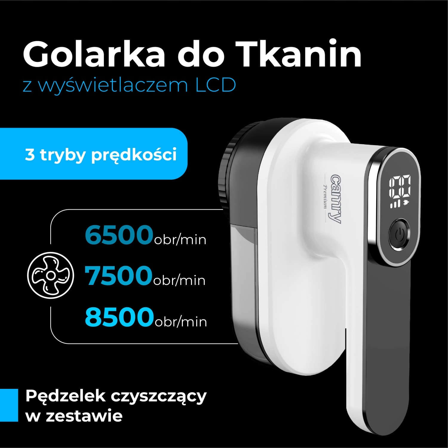Golarka do Tkanin CR 9620 z Wyświetlaczem LCD 3 Prędkości