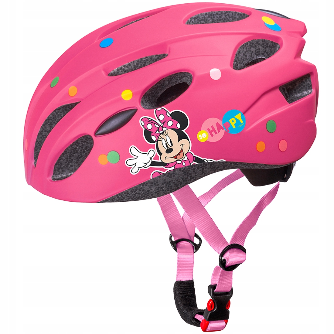Kask Rowerowy Sportowy Dziecięcy Dziewczęcy Różowy In-mold 52-56cm Minnie