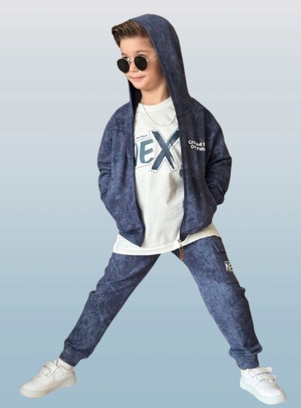 Dres chłopięcy komplet 3 cz. bluza t-shirt spodnie dekatyzowany r. 158-164