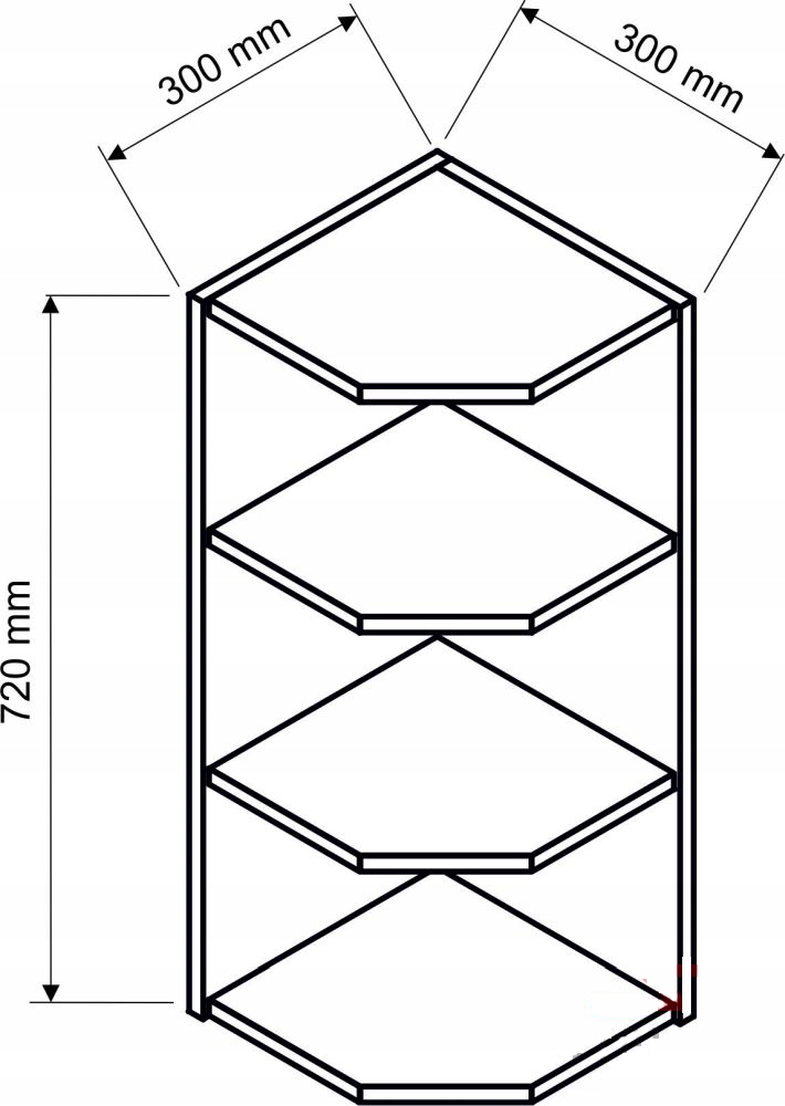 Szafka kuchenna wisząca narożna 30x72x29cm BIAŁA Marka inna