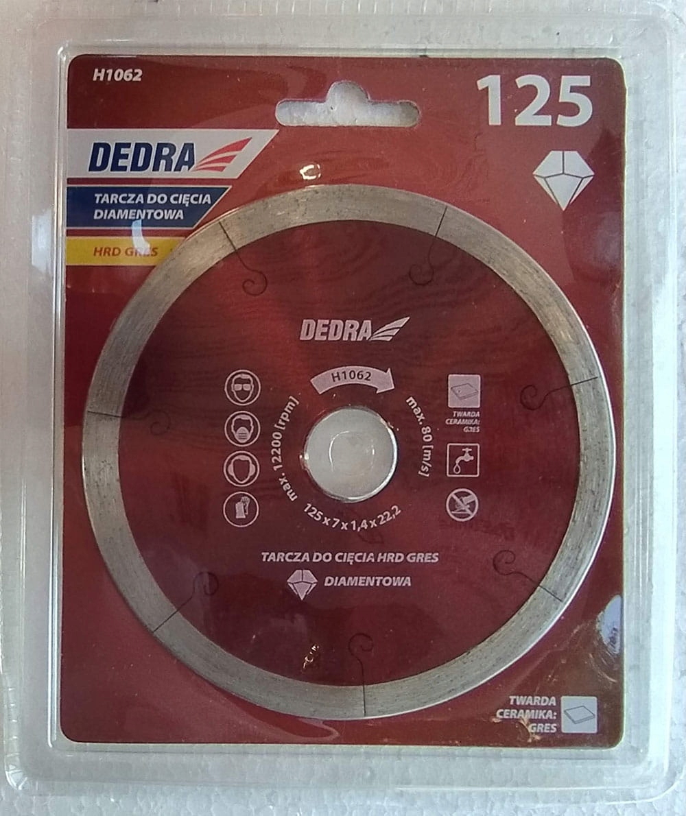 

Tarcza Hrd Gres 125/22,2mm do cięcia grresu