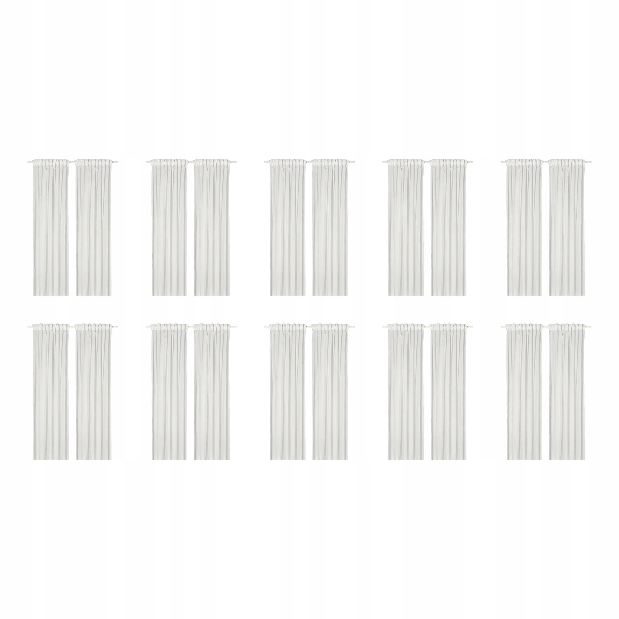 10 ks Matilda Záclony bílá/na pásku 145 x 250 cm