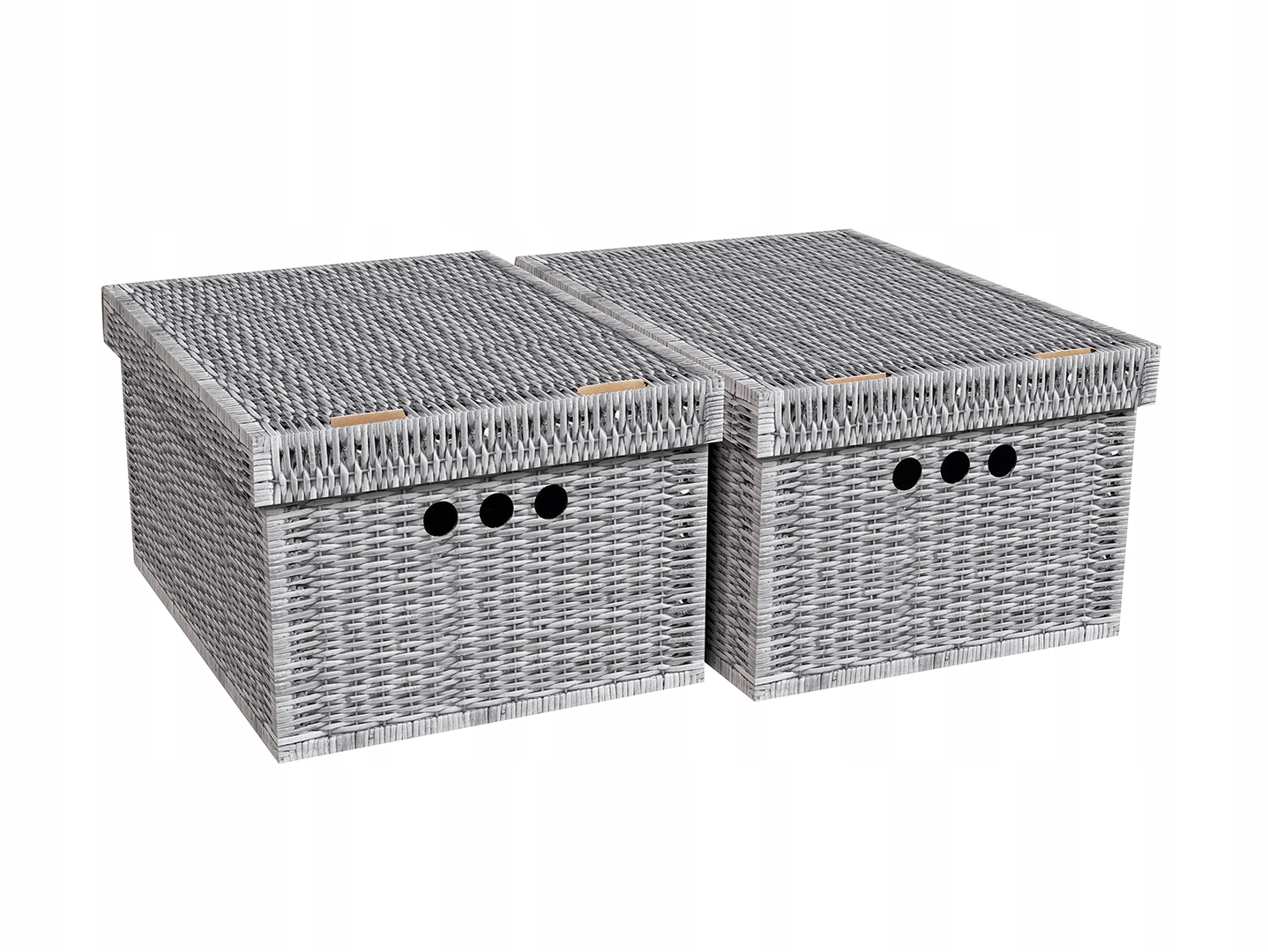 

Pudelko Ozdobne Porządkowe Wiklina szara 2szt A4