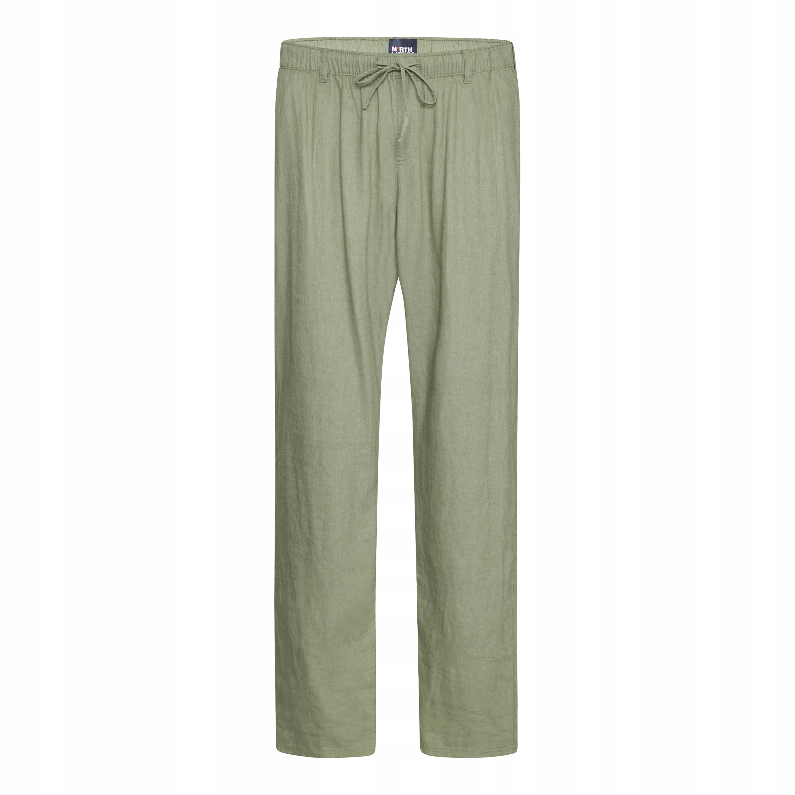 North Latitude Lněné Kalhoty Chino S Gumičkou, Velké Velikosti, Olivové, 4XL