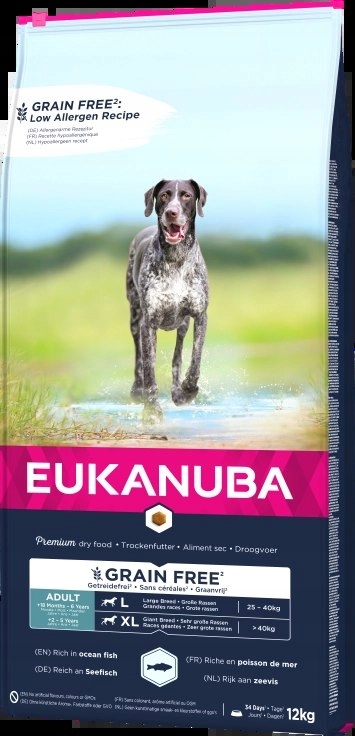 Levně Eukanuba Adult Large Grain Free Losos 12 kg Eukanuba