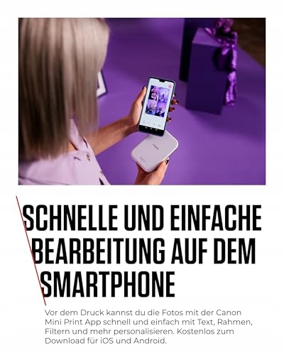 CANON Zoemini 2 Mobilny Drukarka Zdjęć Zestaw ZINK 20 Papierów 10 Naklejek — miniatura 4