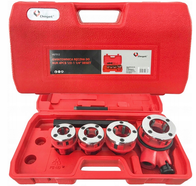 GWINTOWNICA RĘCZNA DO RUR Z GRZECHOTKĄ NARZYNKA 4 Kod producenta V07512