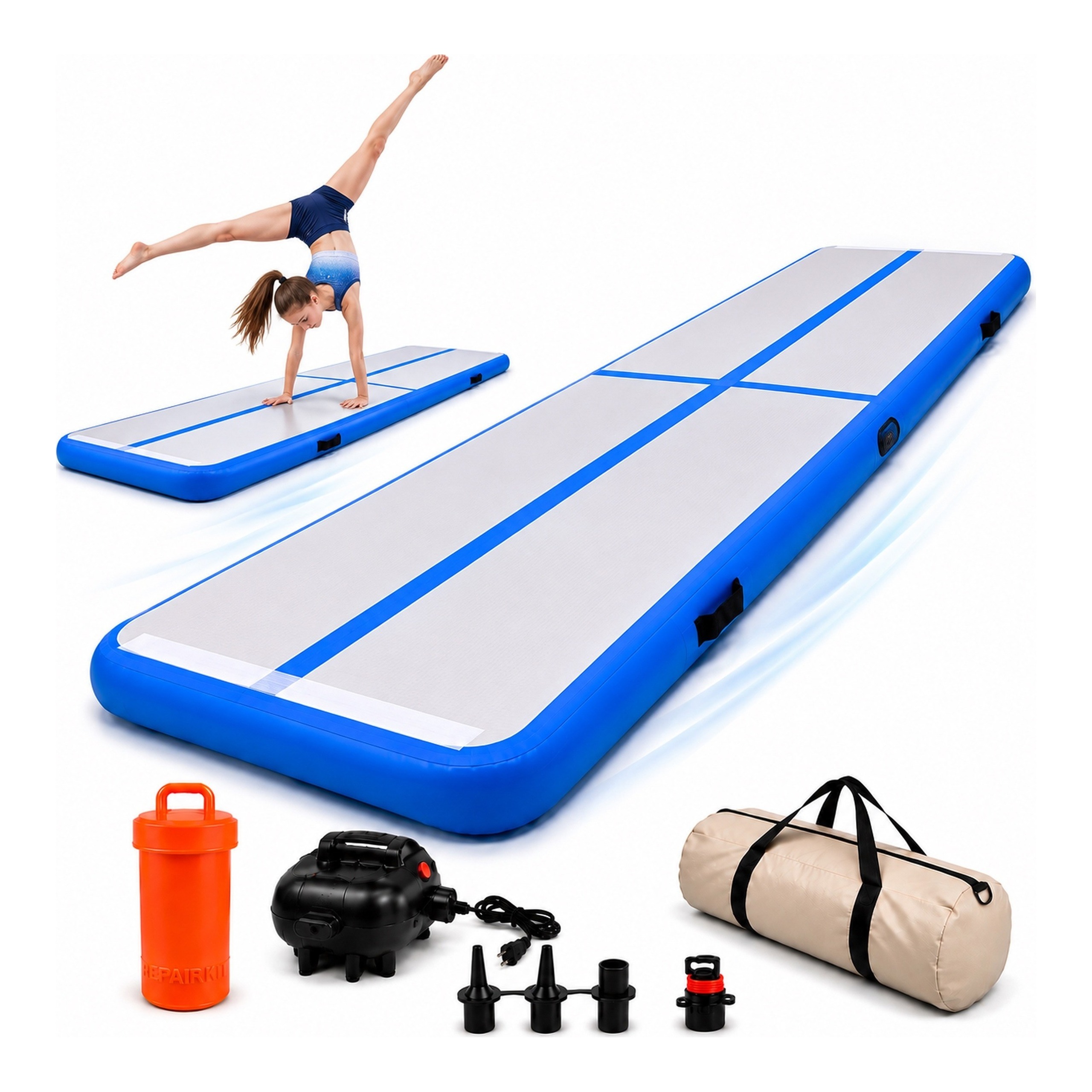 Mata gimnastyczna AirTrack ścieżka akrobatyczna 5m 15cm z pompką LaCreativa