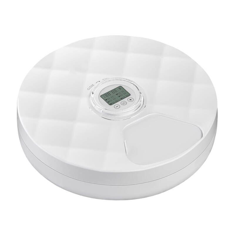 Levně Automatický 6komorový dávkovač krmiva Petwant F19L-B (bílý)