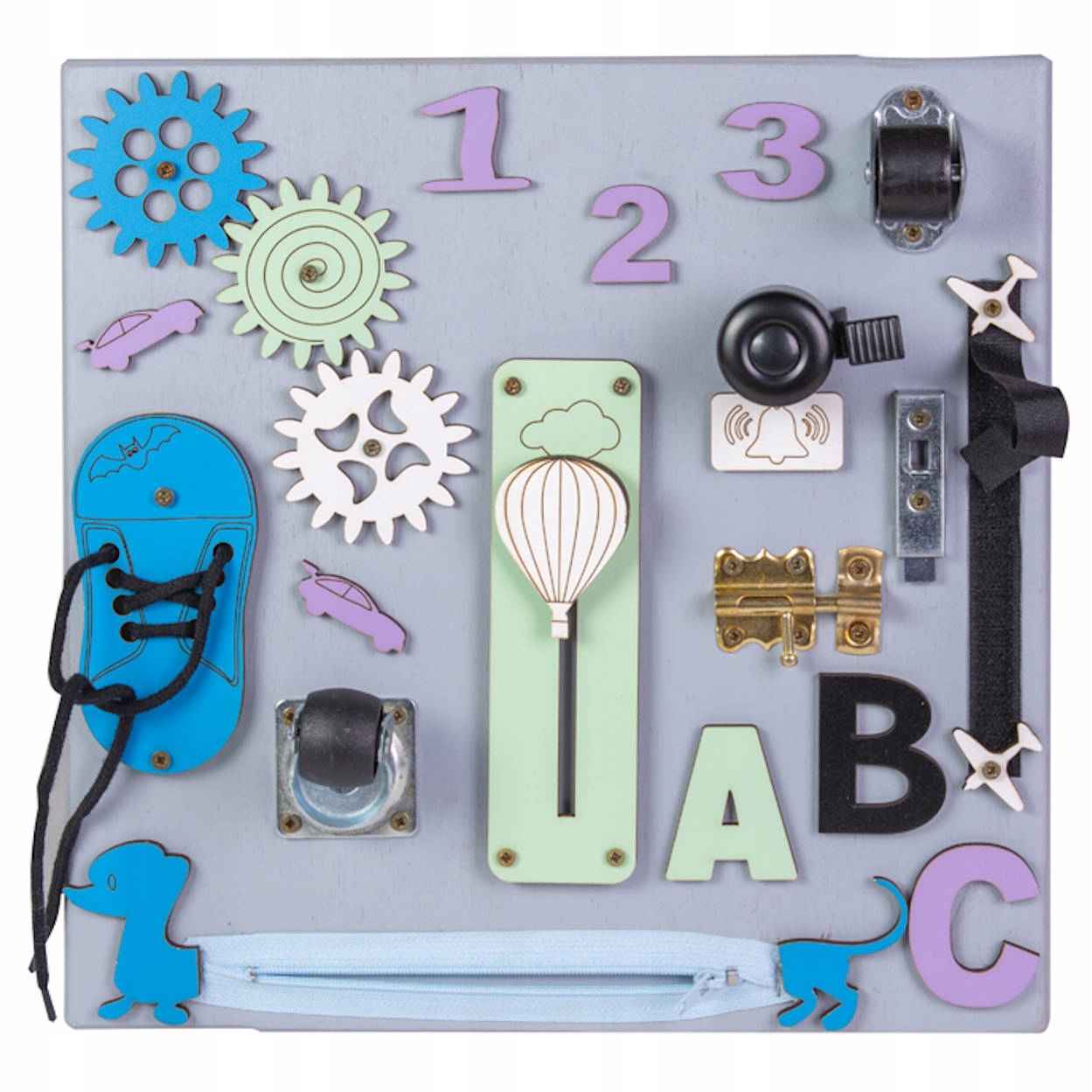 

Tablica Manipulacyjna Sensoryczna Montessori 10W1