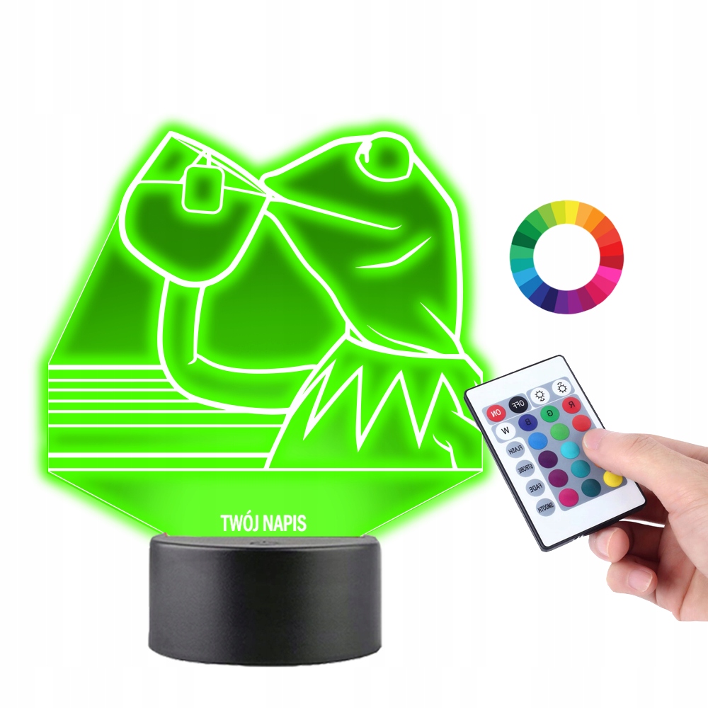 

Lampka na Biurko Statuetka 3D Kermit Żaba Mem