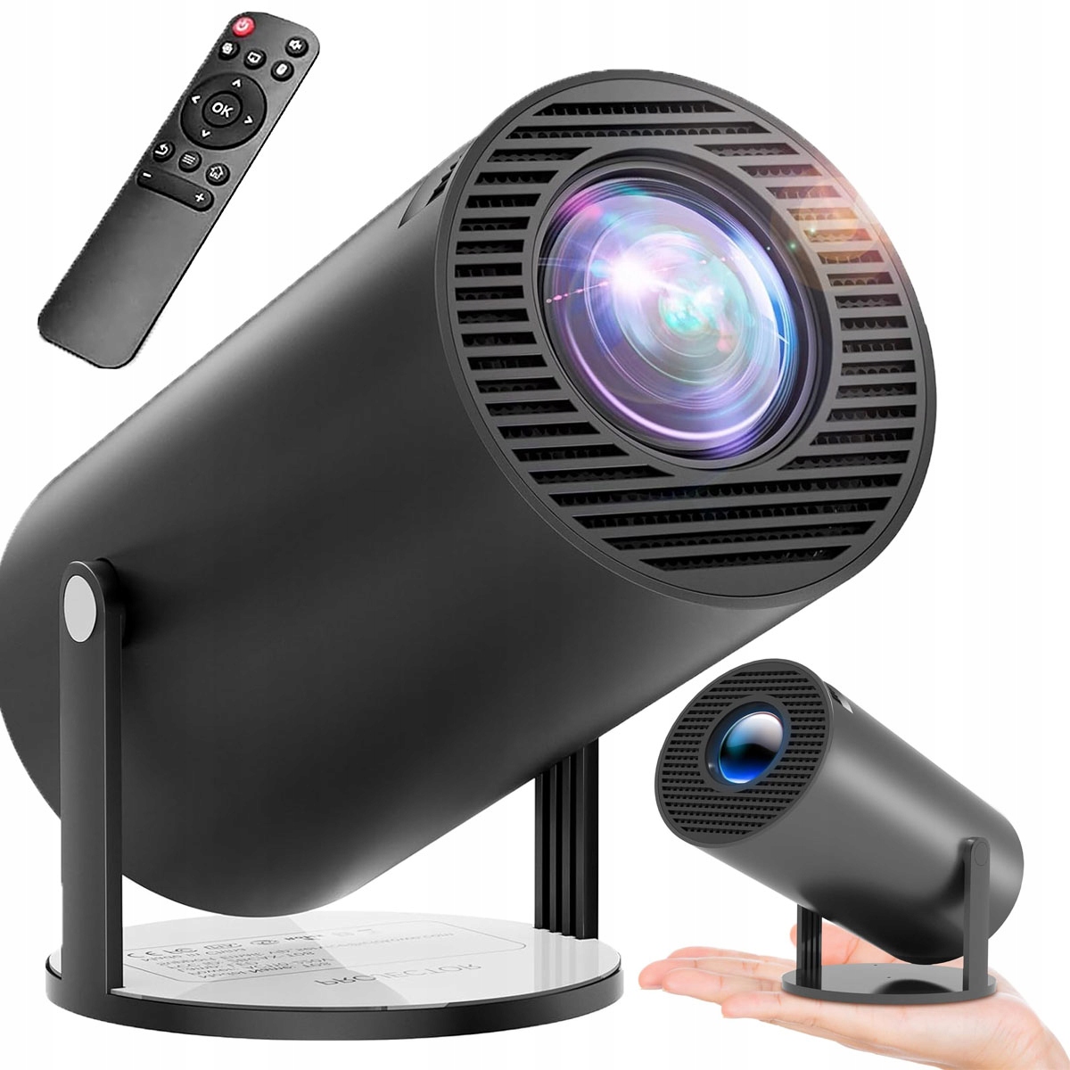 4K Wifi Projektor Android 11.0 Mini Černý Pro Domácí Kino BT5.0 1280*720P