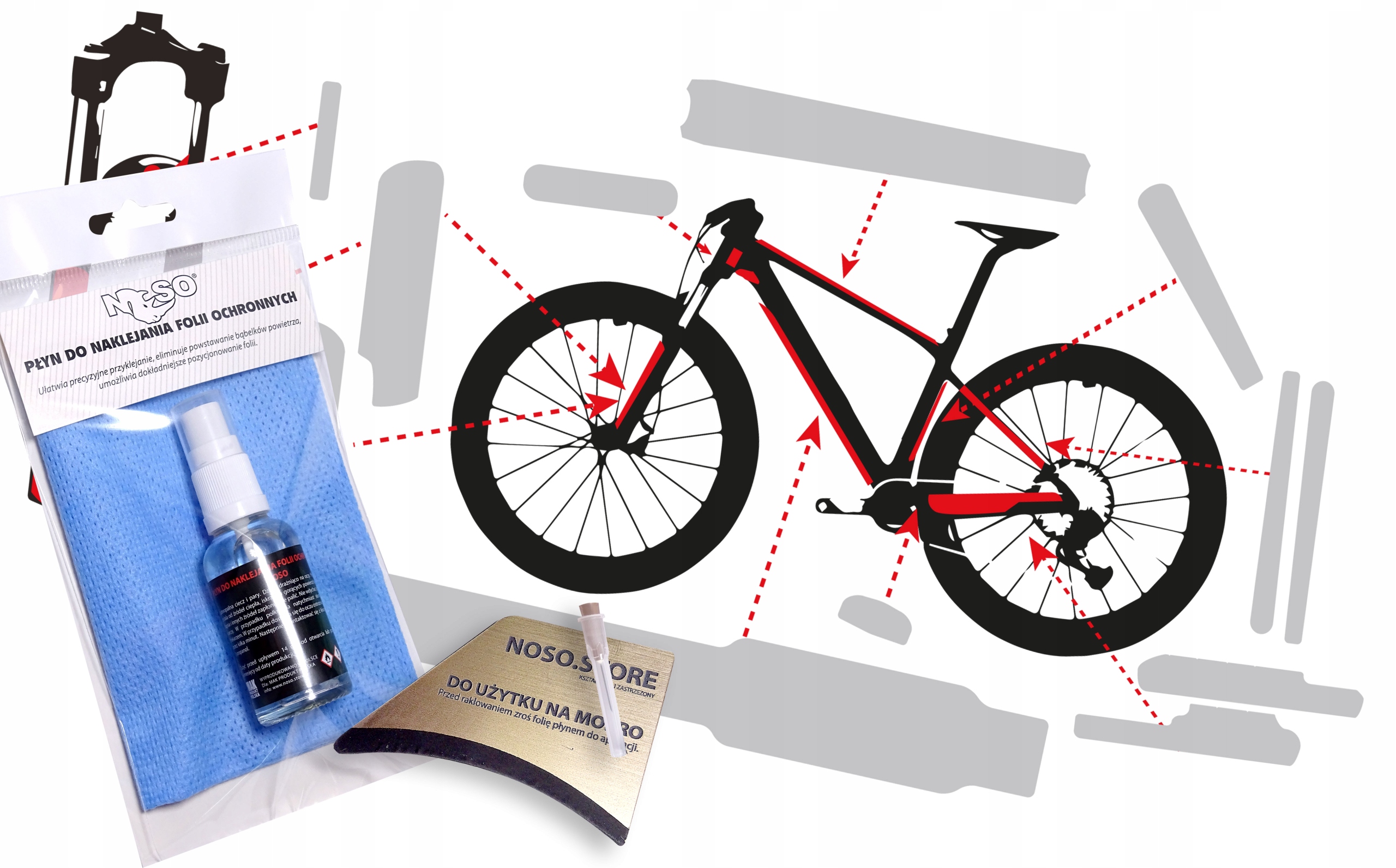 Fólie na Mtb kolo Hardtail sada XXL|fol mat 5 let Strong