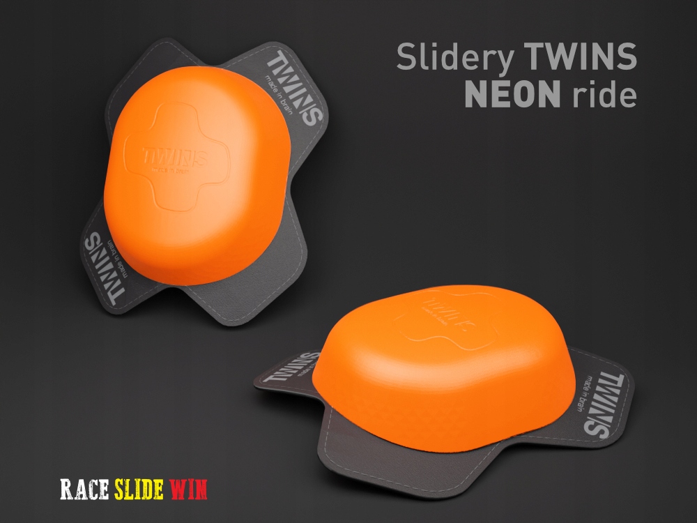 Motocyklové slidery na kolena Twins Neon ride Dárek závodní slidery