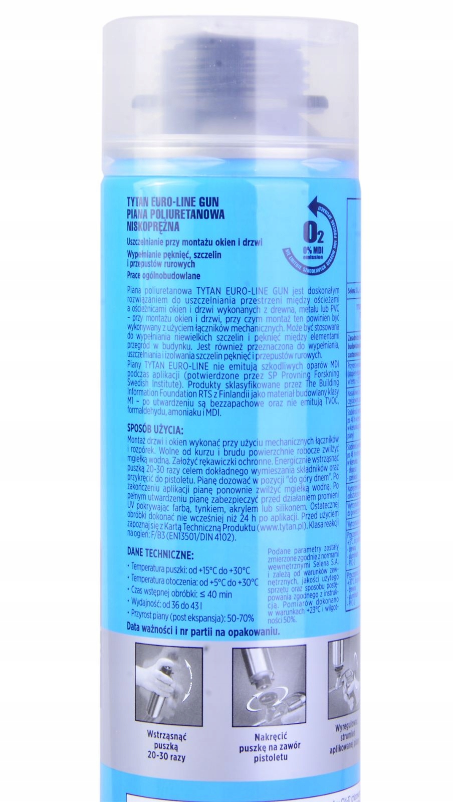 PIANKA MONTAŻOWA PISTOLETOWA TYTAN EURO-LINE 750ML Stan opakowania oryginalne