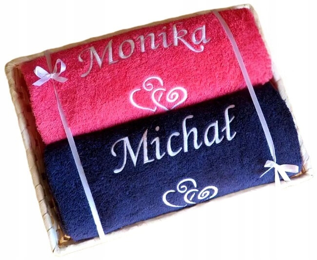 Praktický dárek Na Svatba sada ručníků V Koši jméno manžel manželka Koš výšivka