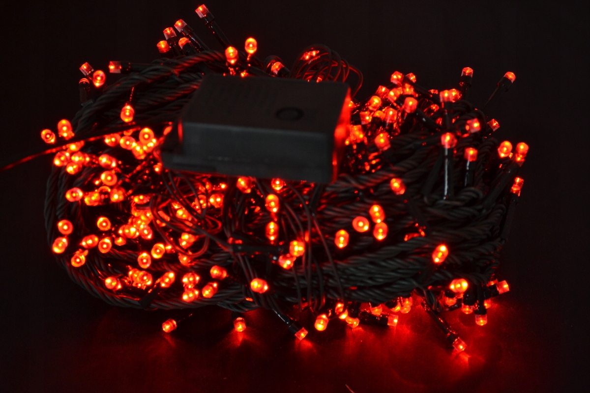 lampki CHOINKOWE LED 500 czerwone 29m IP44 Zasilanie sieciowe