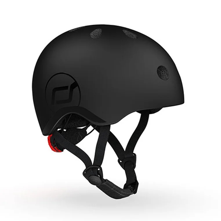 Scoot and Ride Czarny Xxs-s Ultralekki Regulowany Kask Dla Dzieci 1-5 lat