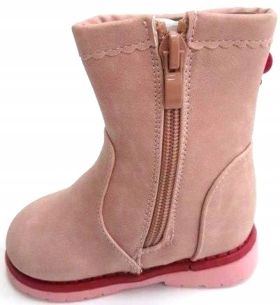 KOZAKI botki lekko ocieplane zamek różowe R-25-14,5cm Marka Inna marka