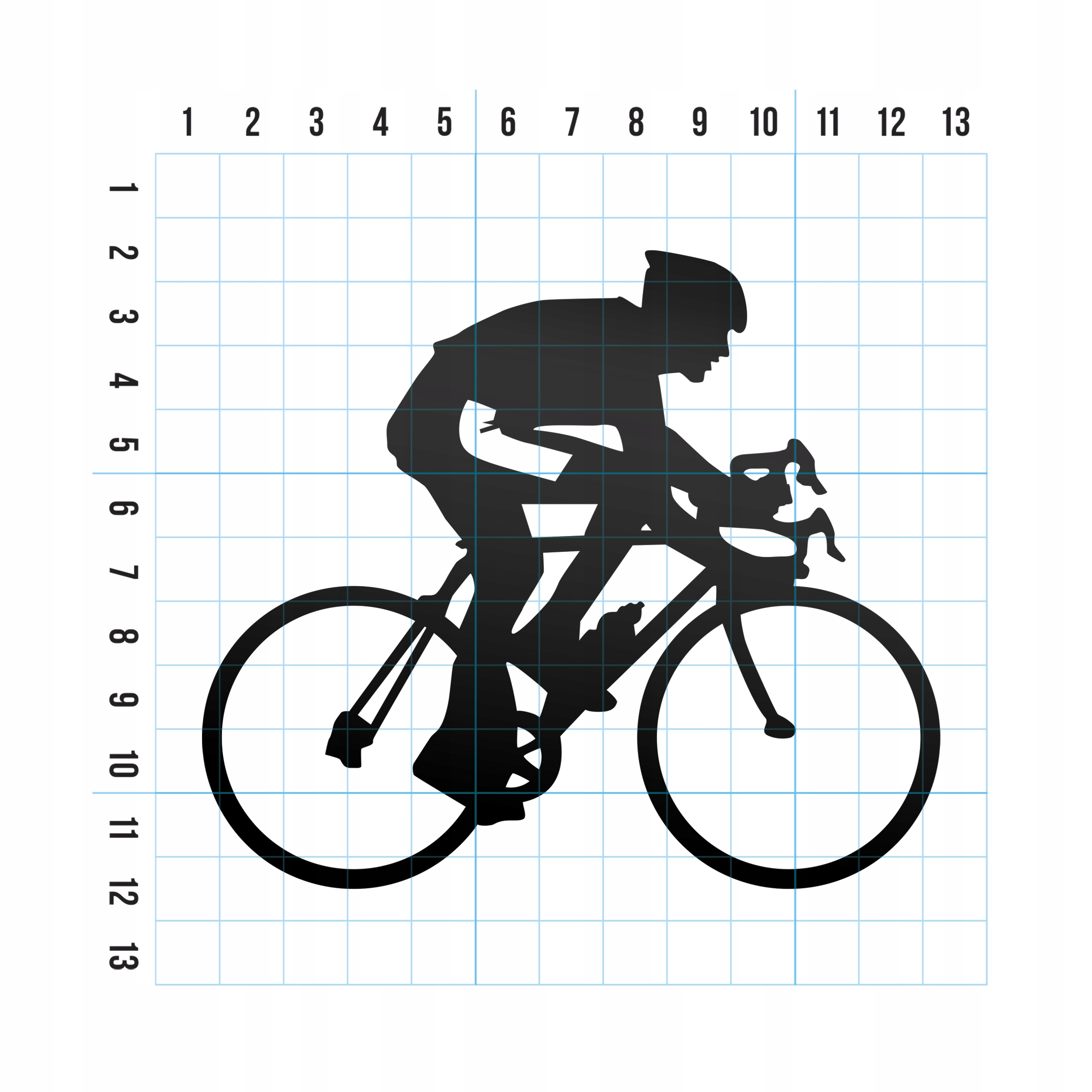 ROWERZYSTA ROWER NAKLEJKA ODBLASK NA SAMOCHÓD Długość 100 mm