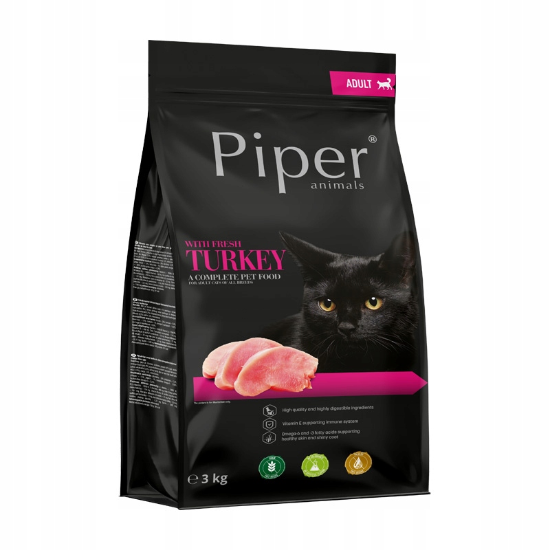 Suché krmivo pro kočky Piper s krůtím masem 3 kg