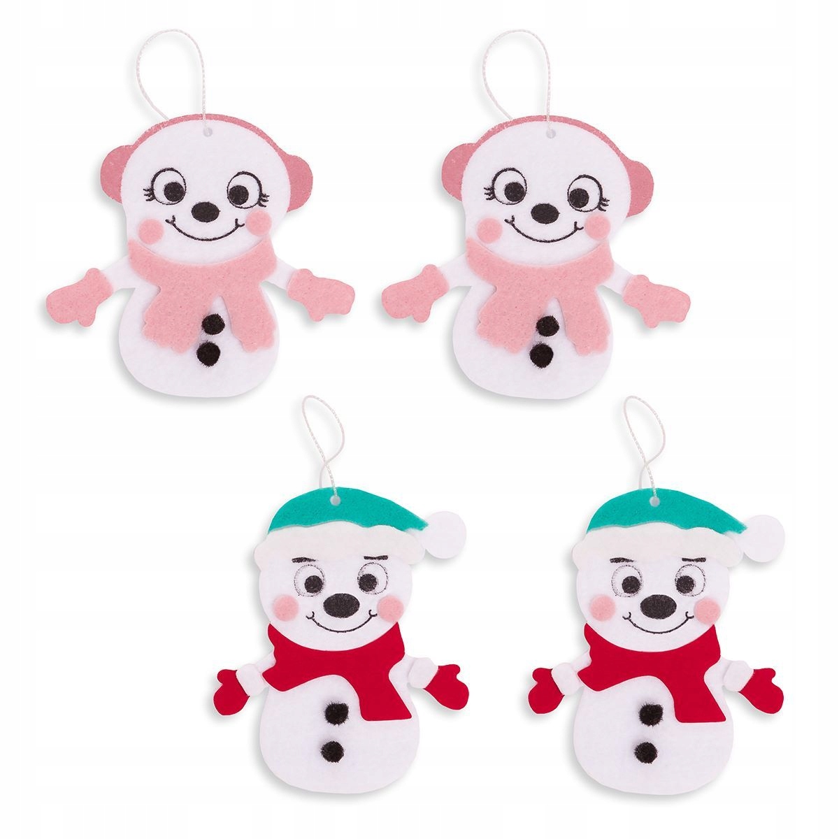 

Kreatywne dekoracje z filcu zawieszki bałwanki