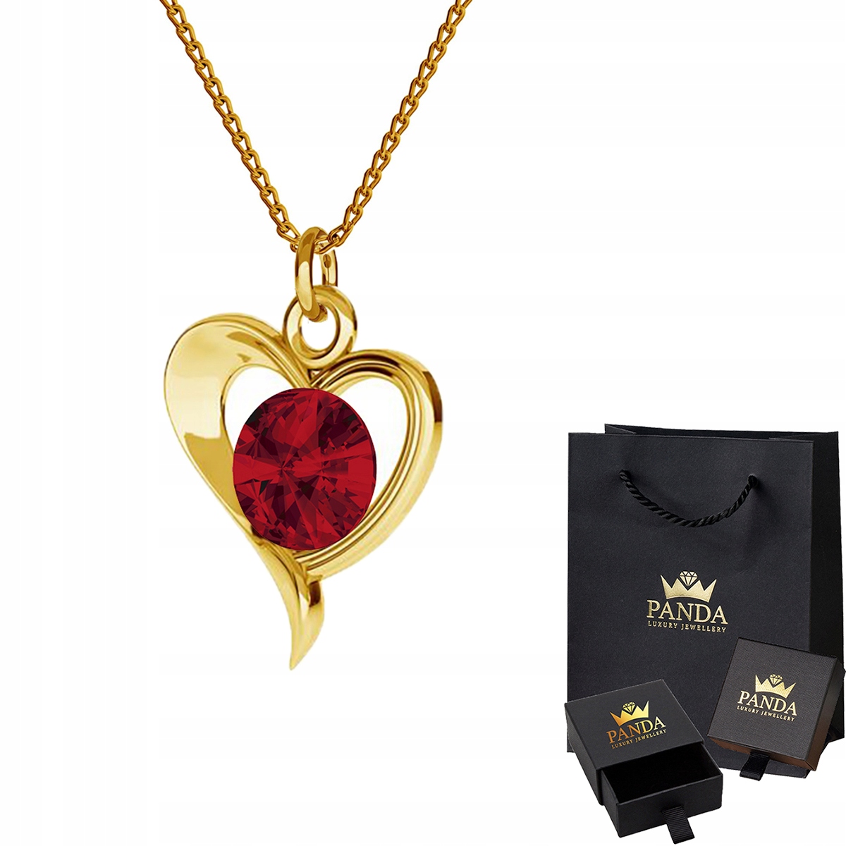 

Pozłacany Naszyjnik Serce Swarovski Srebro Prezent