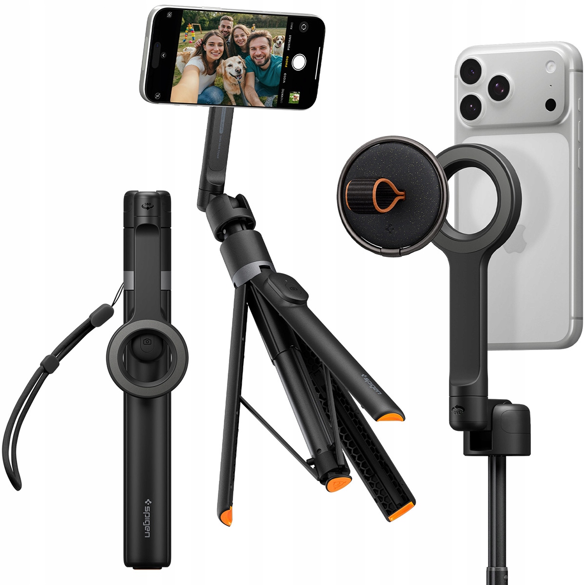 Selfie Stick Spigen s diaľkovým ovládaním, tripod na telefón pre MagSafe Bluetooth, dlhý