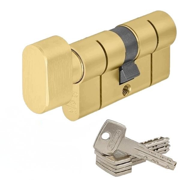 Vložka Do Dveří Abus KD10 40G/50 50/40G S Knoflíkem Mosaz Matná Atest Itb C