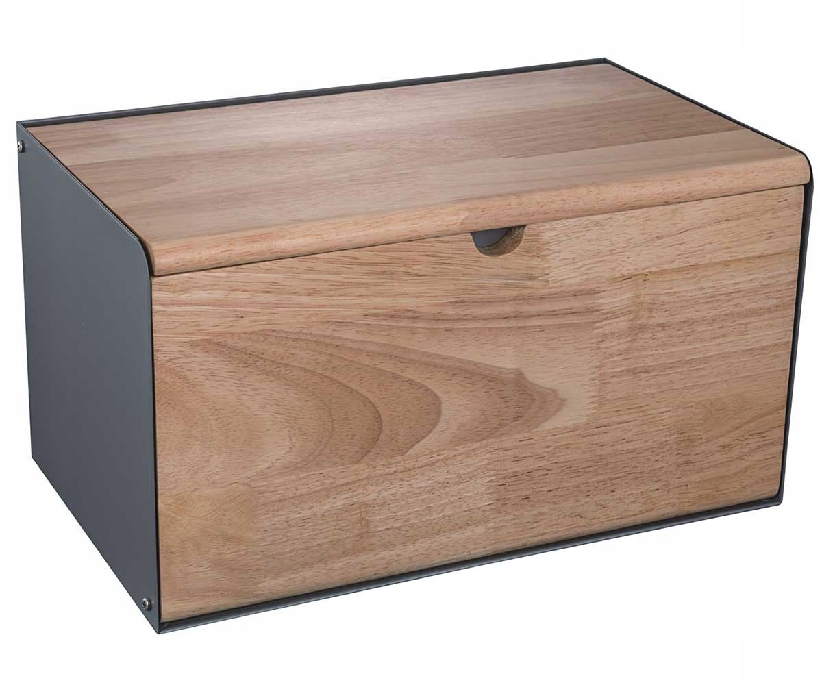 CHLEBAK POJEMNIK PIECZYWO DREWNO PODWÓJNA POKRYWA