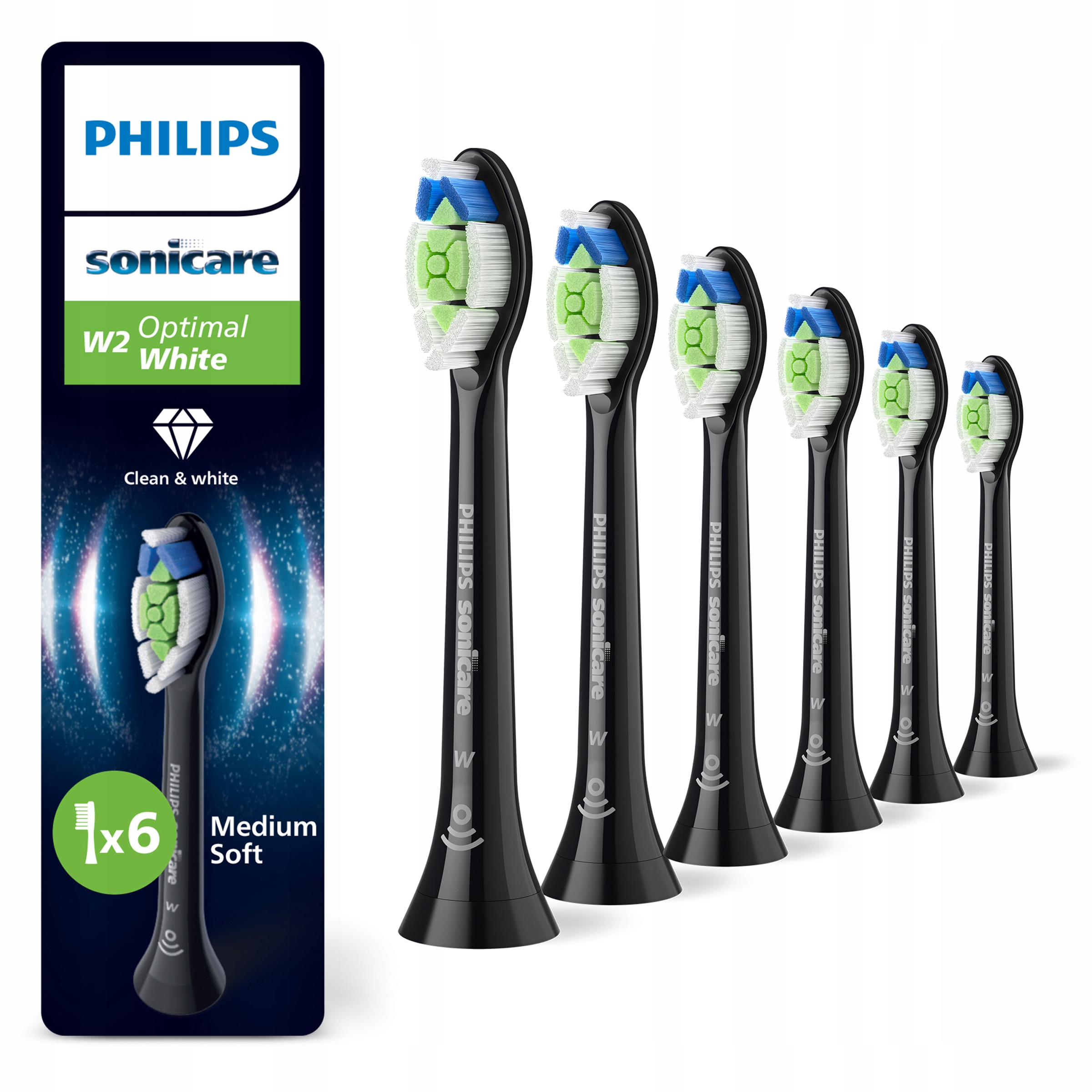 Końcówki do Philips Sonicare W2 Wybielające 6 szt zapas 1,5 roku HX6066/88