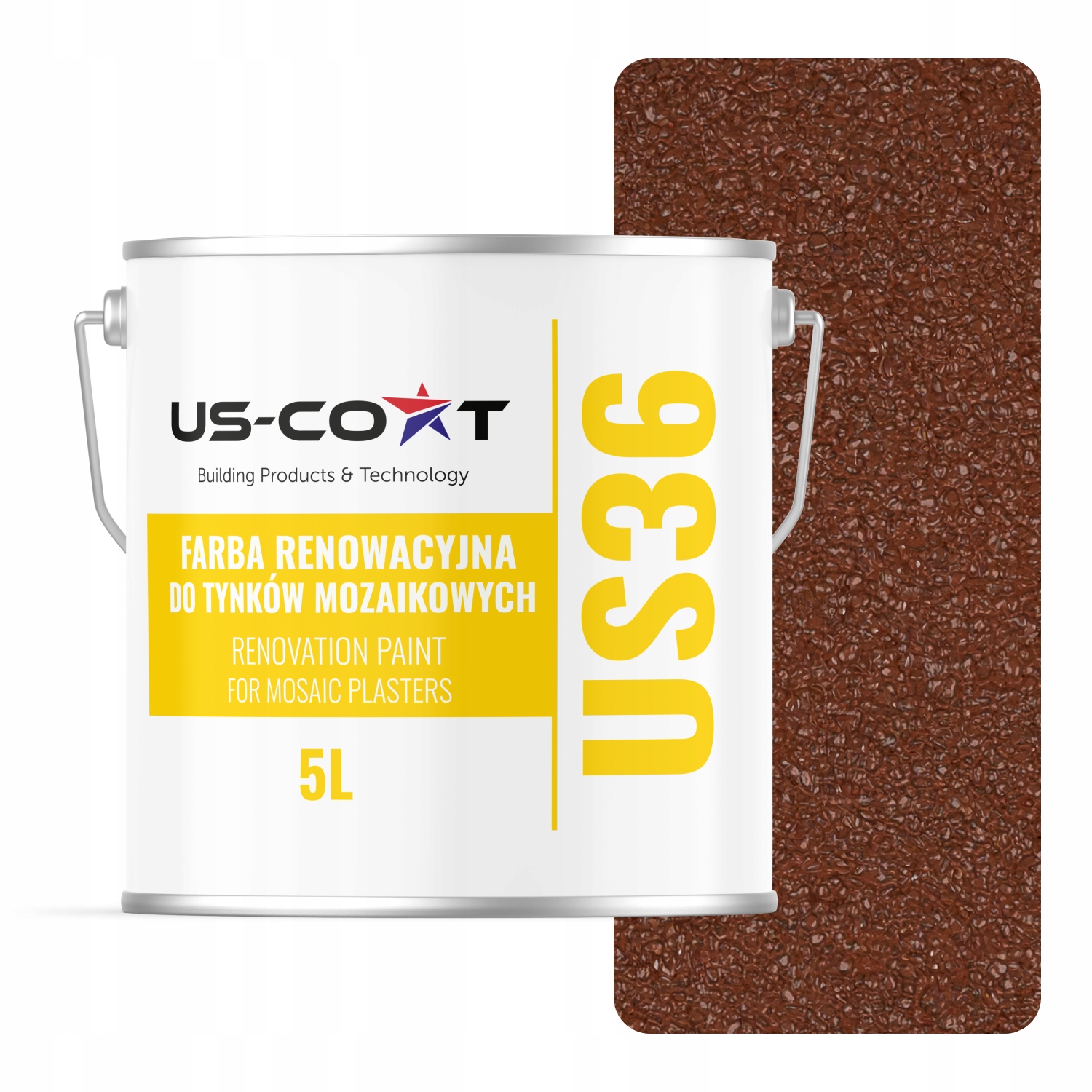 Renovačná farba na mozaikovú omietku 5L Rýchla obnova Tehlová RAL8004