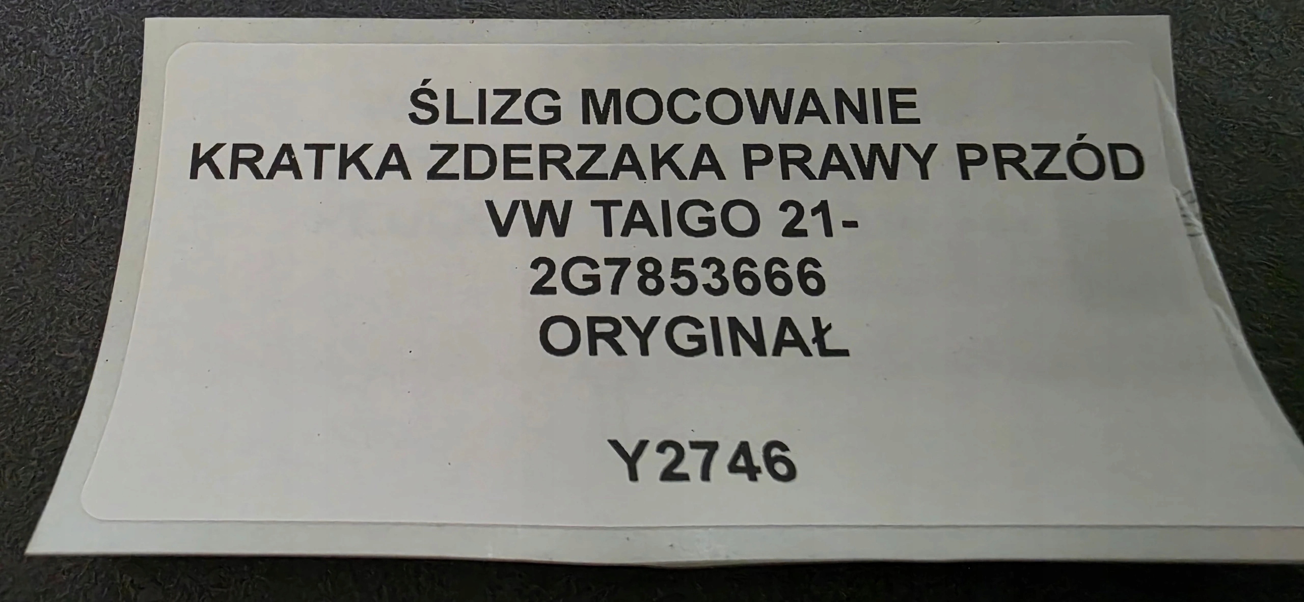 support grid of a bumper right front VW TAIGO 21- original 2G7853666