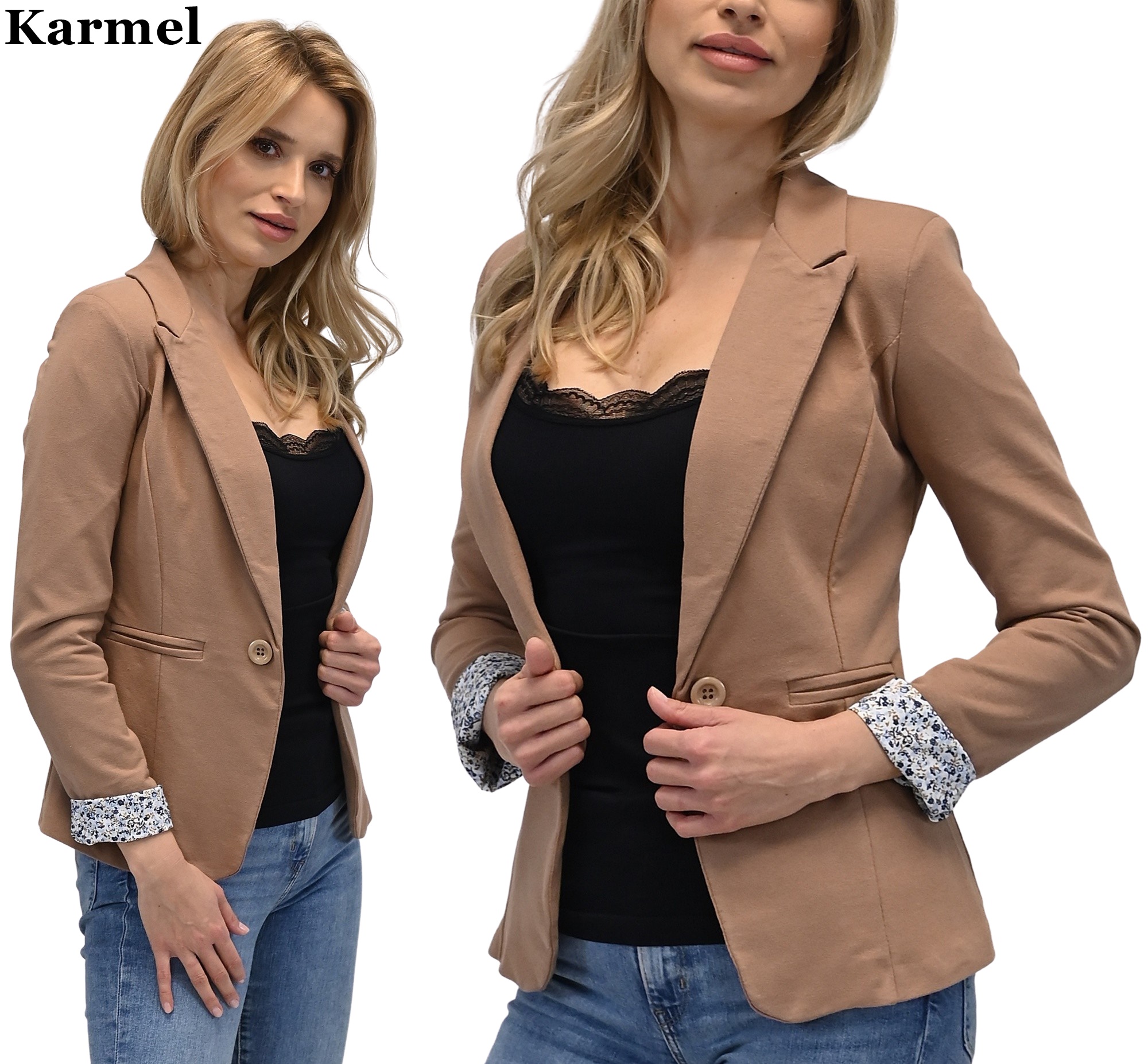 WŁOSKI new ŻAKIET MARYNARKA BOYFRIEND MANKIETY 36 EAN (GTIN) 5903624730016