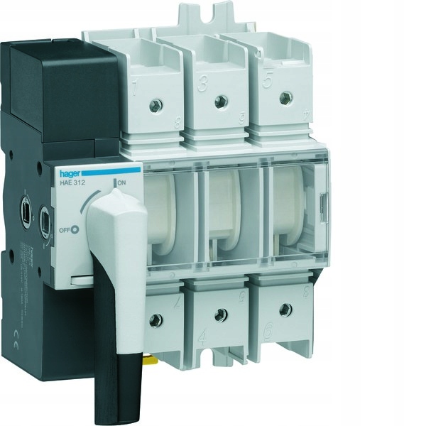 Modulární otočný izolační odpojovač s viditelnou mezerou 3P 125A, velikost