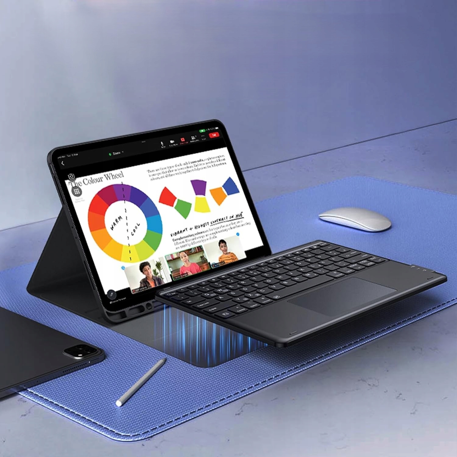 Pouzdro Earto s klávesnicí iPad Pro 12,9 2021/2020/2018 5 4 a 3. generace Qwertz