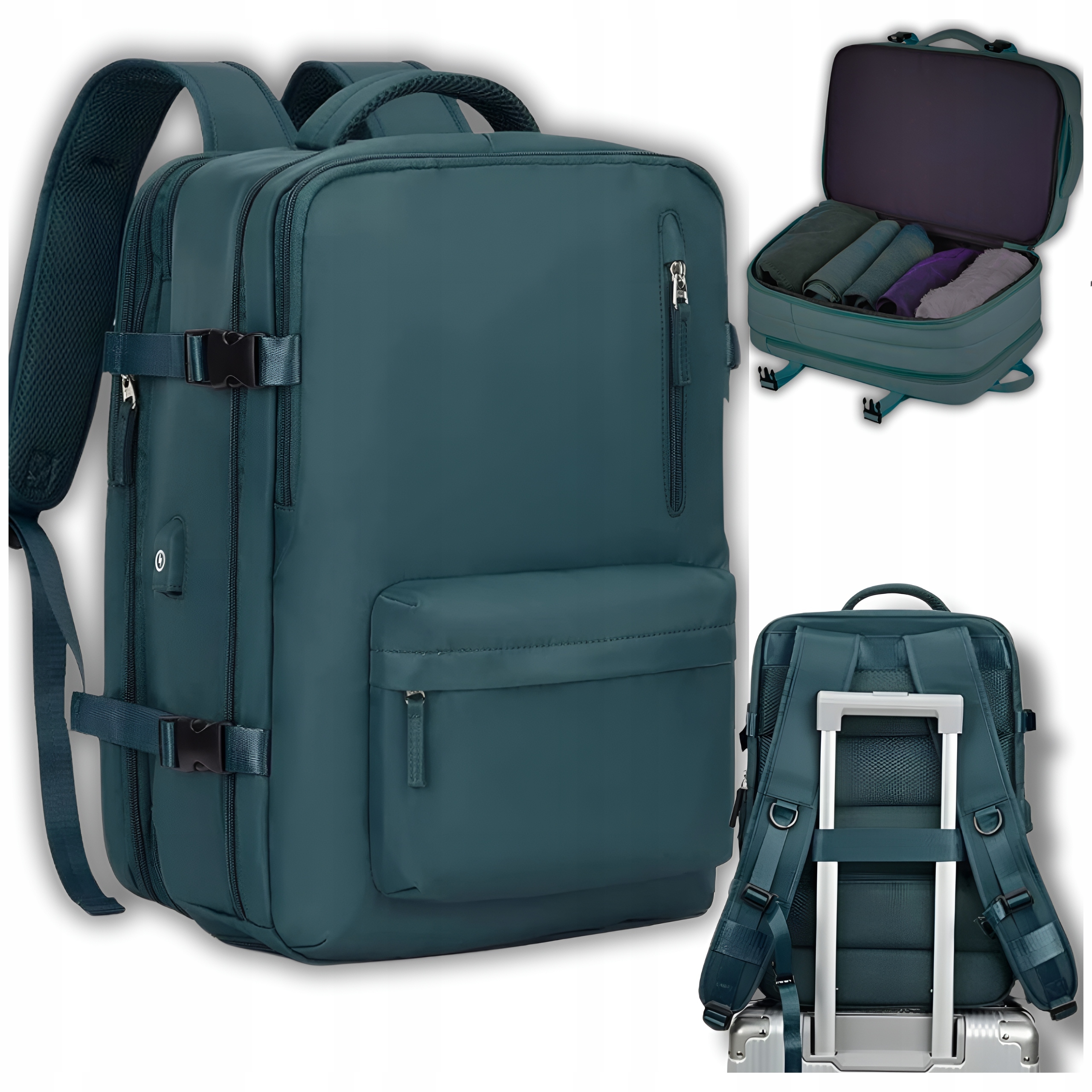 Plecak Podróżny Do Samolotu Ryanair Wizzair Bagaż Podręczny Lot Duży Usb