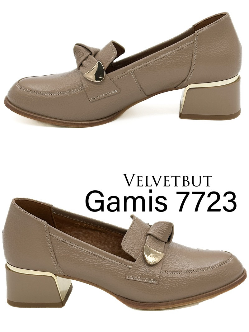 Kožené polobotky na podpatku Gamis 7723 40