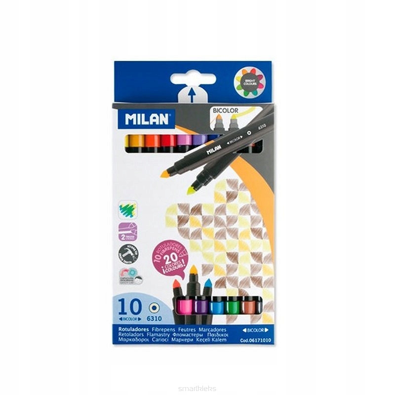 MILAN BICOLOR Flamastry Dwustronne 20kol. OKAZJA