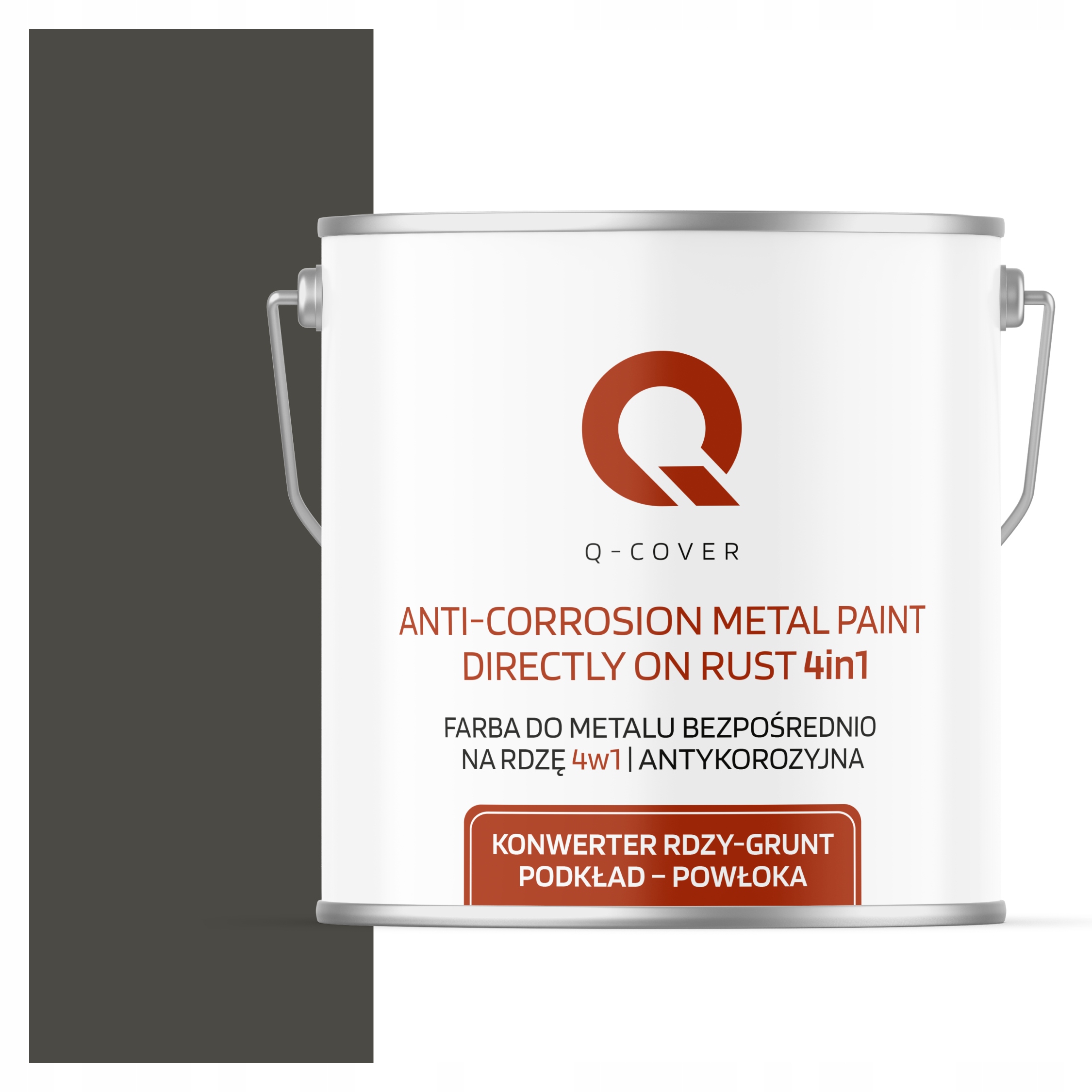 Farba Na Kov Na Hrdzu Aluminium Pozinkovaná 4v1 Šedá Tmavá Ral 7022 Mat 5L