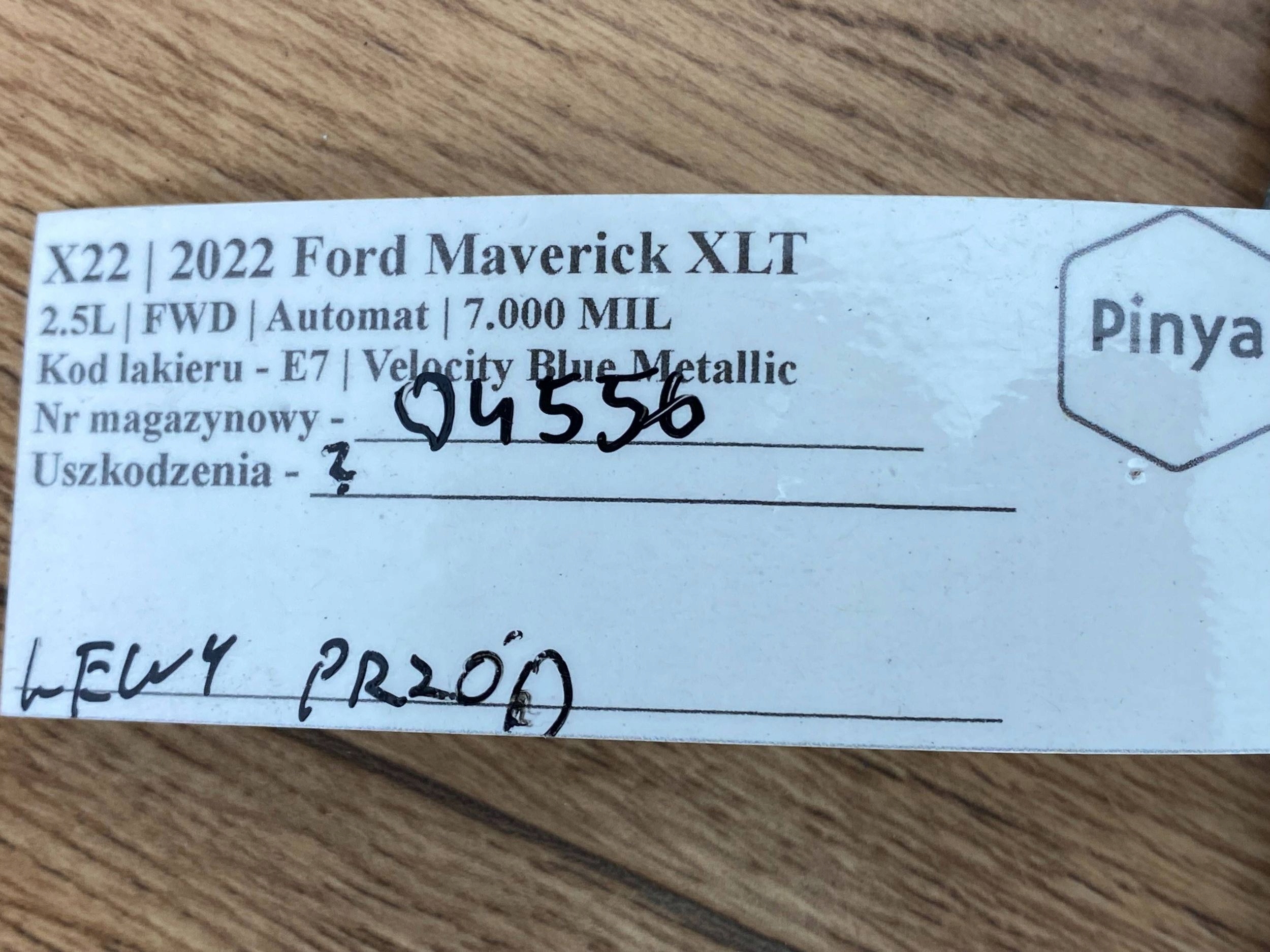 pant dveře levý předek Ford Maverick 2020+