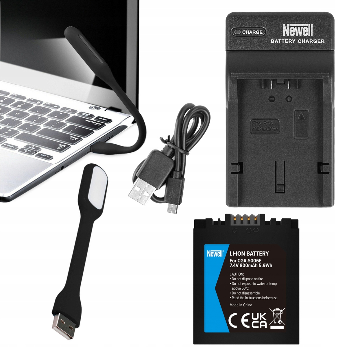 Usb nabíječka Aku baterie Newell CGA-S006 pro Panasonic DMC-FZ8 FZ18 FZ28